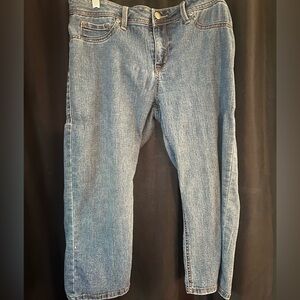 Dots Blue Jean Capris'